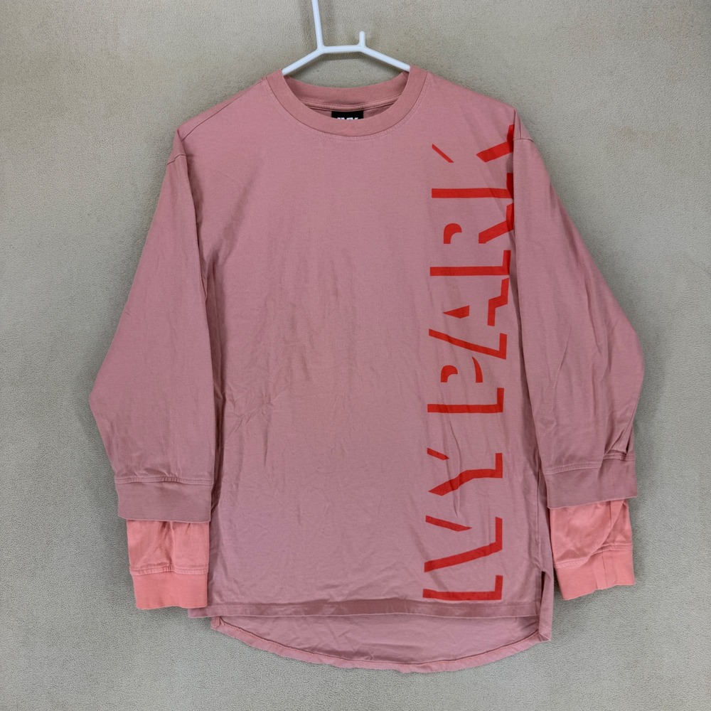 IVY PARK Pink Long Sleeve Shadow Logo Layered Look Oversized T Shirt Top‎ Size S